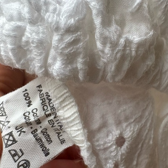 Brandy Melville Laguna Eyelet Halter Top White Open Back Floral OS - Picture 7 of 7